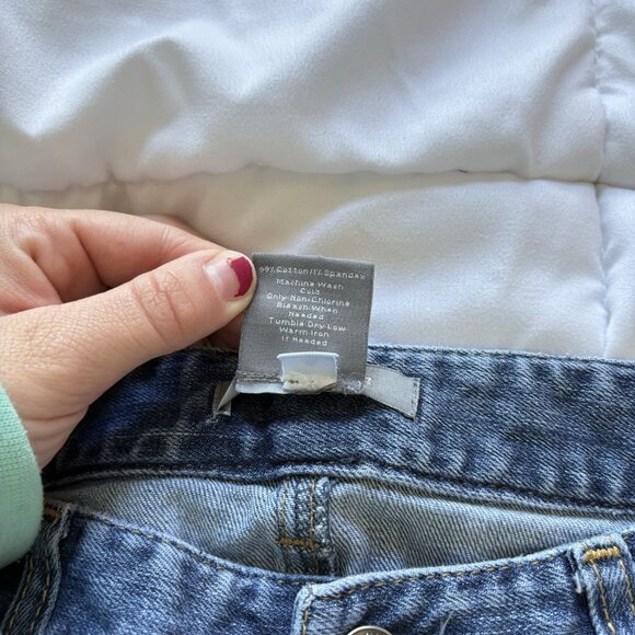 Vintage 90s Y2K Low Rise Denim Jeans Womens Size 4 Slim Fit Grunge Indie - Picture 7 of 8